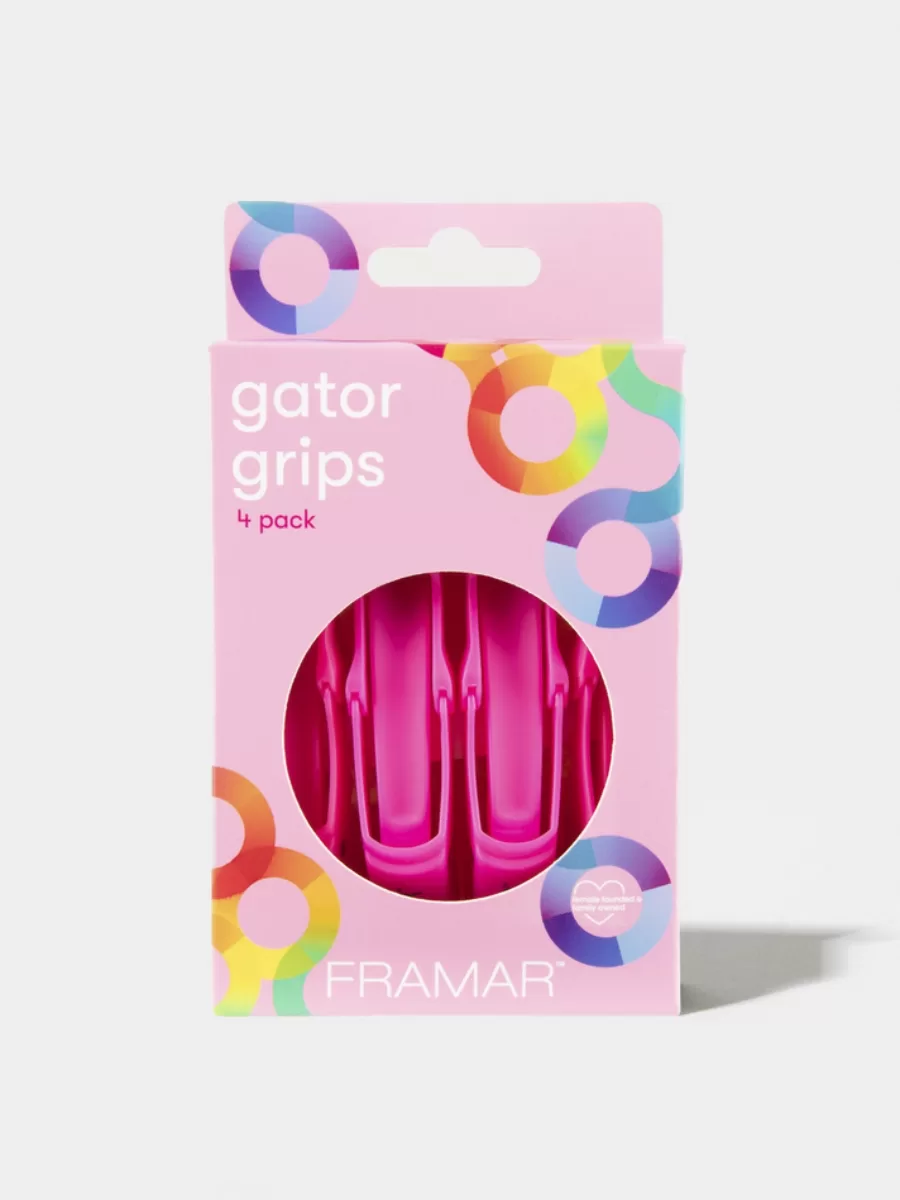 Зажимы для волос Framar Gator Grips Pink 4 шт