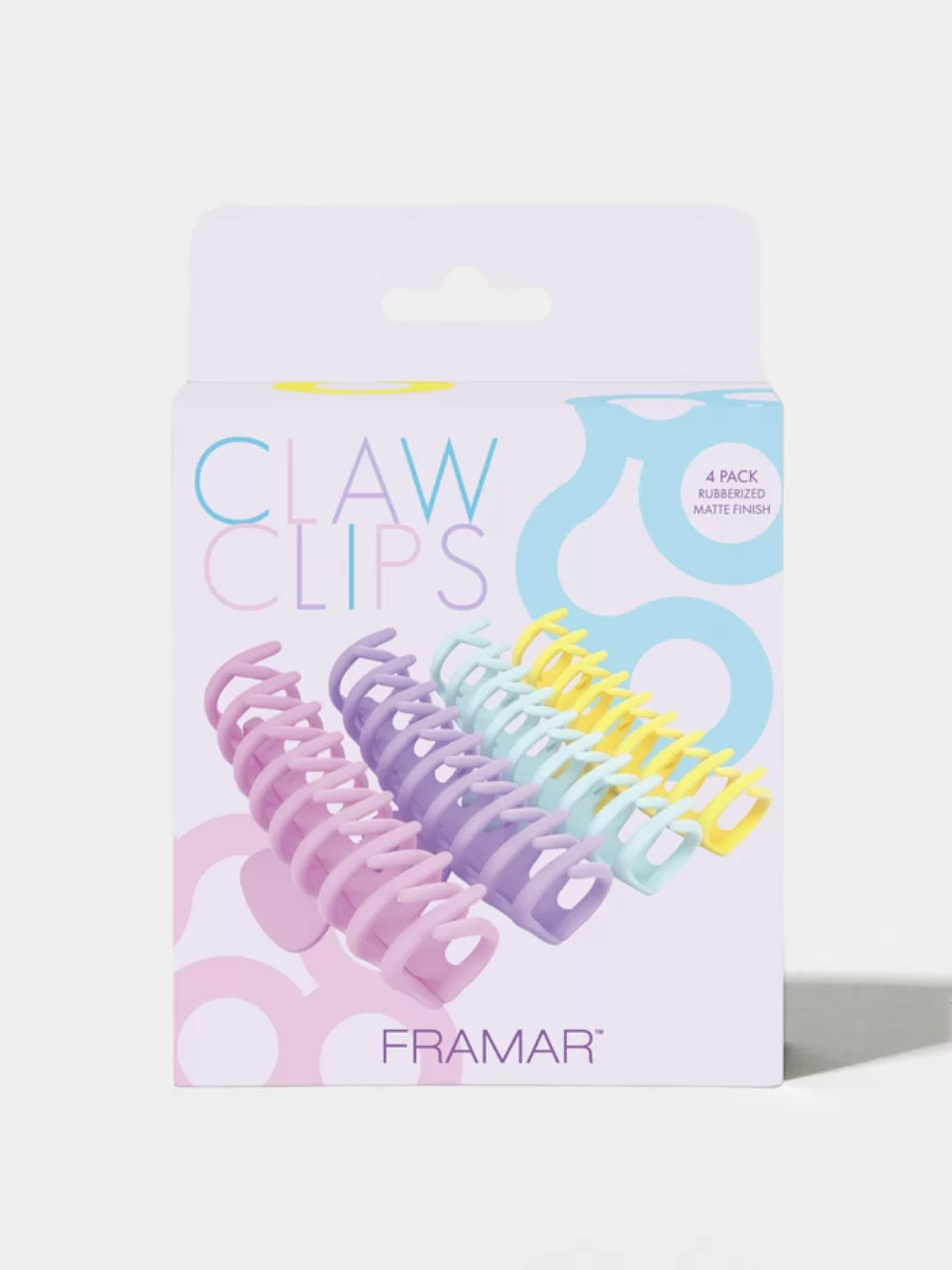 Заколки-крабы для волос Framar Claw Clips Pastel 4 шт