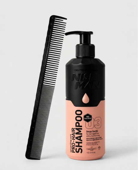 Шампунь Nishman Inca Inchi 400 мл + расческа Flawle FL231 BLACK