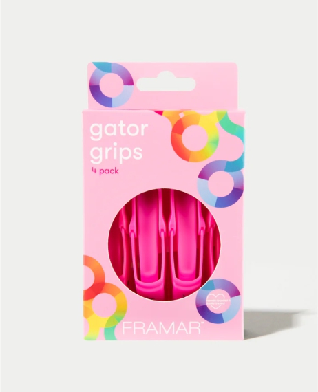 Зажимы для волос Framar Gator Grips Pink 4 шт.