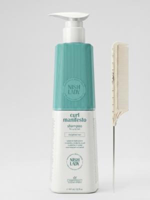 Шампунь Nishlady Curl Manifesto 947 мл + расческа Flawle FL235 Beige