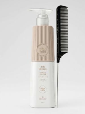 Шампунь Nishlady Milk Therapy 503 мл + расческа Flawle FL235 Black