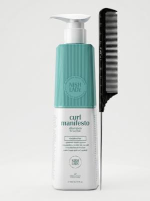 Шампунь Nishlady Curl Manifesto 503 мл + расческа Flawle FL235 Black