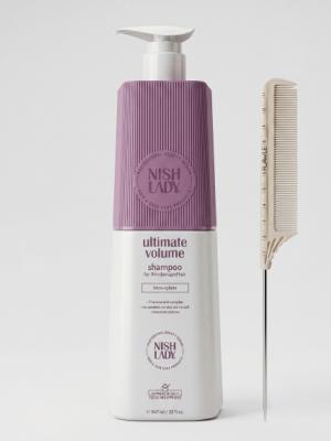 Шампунь Nishlady Ultimate Volume 947 мл + расческа Flawle FL235 Beige